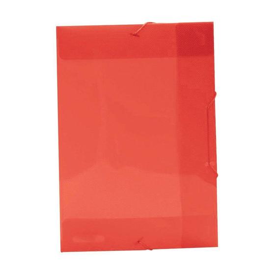 Imagem de Pasta Aba e Elástico PP Ofício 235mm x 350mm Transparente Vermelha - DELLO