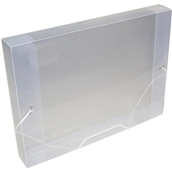 Imagem de Pasta ABA Elástica Plástica Ofício 40MM Cristal - Pacote com 10 Unidades