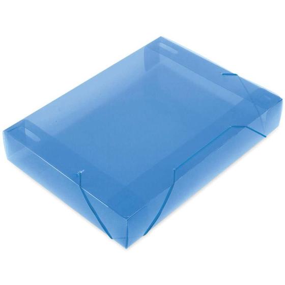 Imagem de Pasta ABA Elástica Plástica Ofício 55MM Azul SOFT - Pacote com 10 Unidades