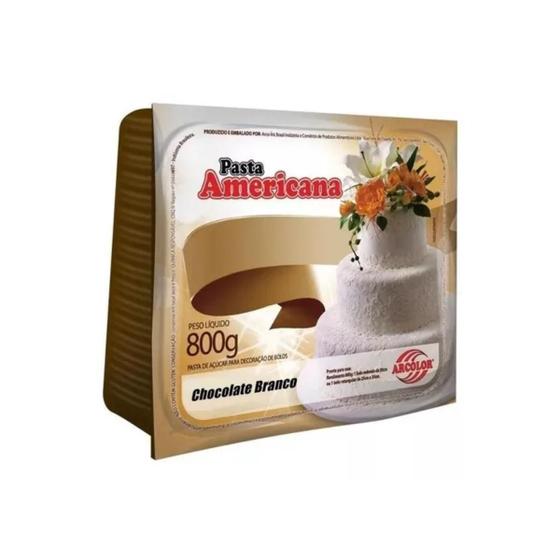 Imagem de Pasta Americana Chocolate Branco 800g Arcolor C/ 10 Unid