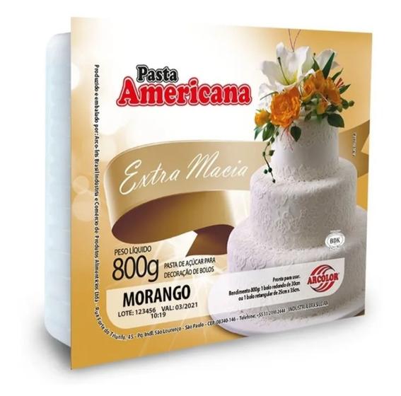 Imagem de Pasta Americana Morango Extra Macia Arcolor 800gr