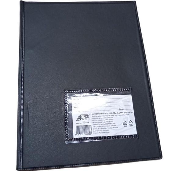 Pasta Catálogo 20 Envelopes ACP A5 Meio Oficio Com Visor 101 Pastas
