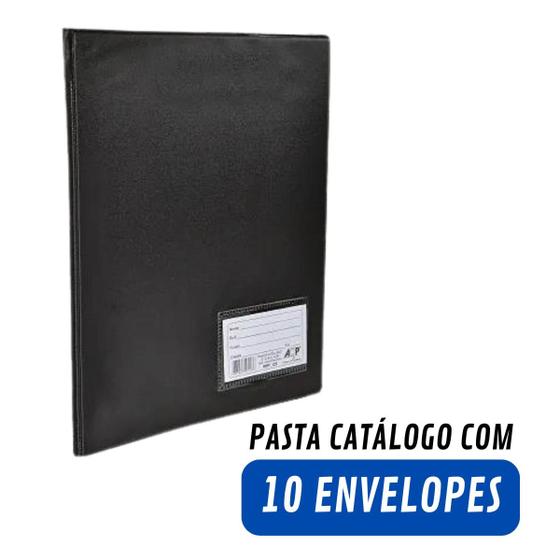 Imagem de Pasta Catálogo Com 10 / 50 / 100 Envelopes 4 Colchetes E Visor