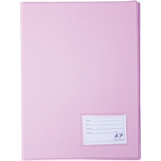 Imagem de Pasta Catálogo Ofício com 20 Envelopes Médios Rosa - Pacote com 3 Unidades