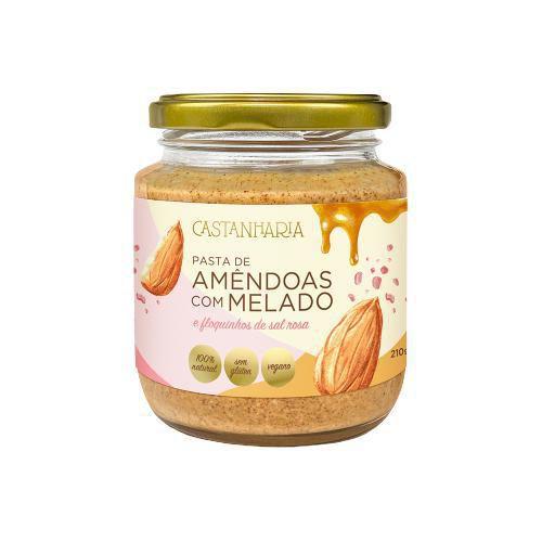 Imagem de Pasta De Amêndoas Melado E Sal Rosa Vegana Castanharia 210G