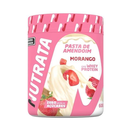 Imagem de Pasta de Amendoim com Whey Protein (600g) - Sabor: Morango