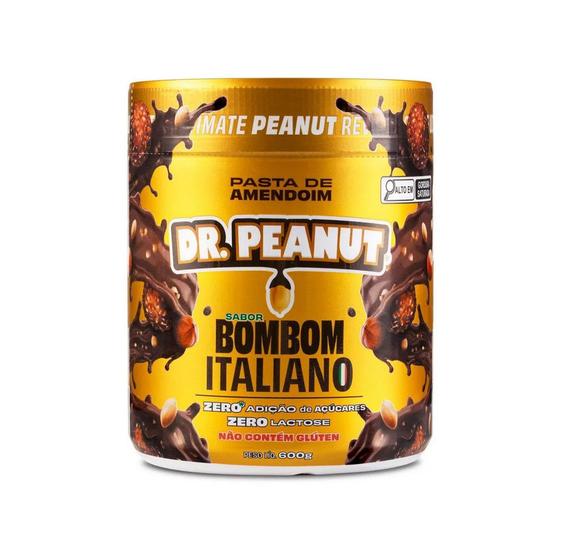 Imagem de Pasta de Amendoim com Whey Protein Dr Peanut 600g Bombom Italiano