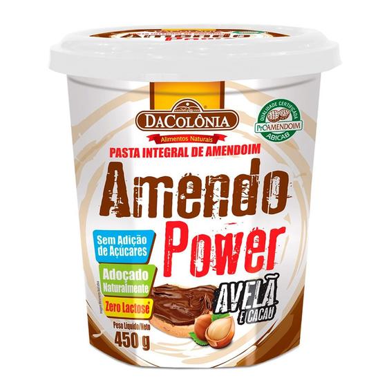 Pasta de Amendoim DaColônia Amendo Power Avelã e Cacau 450g Menor preço em Pasta de Amendoim DaColônia Amendo Power Avelã e Cacau 450g