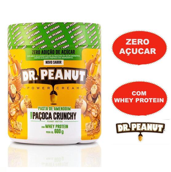 Imagem de Pasta de Amendoim Dr.Peanut  Paçoca Crunchy com Whey 600g