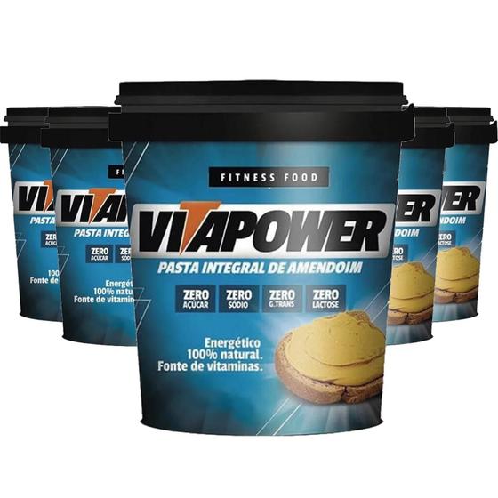 Imagem de Pasta De Amendoim Integral Vitapower 450G (5 Potes)