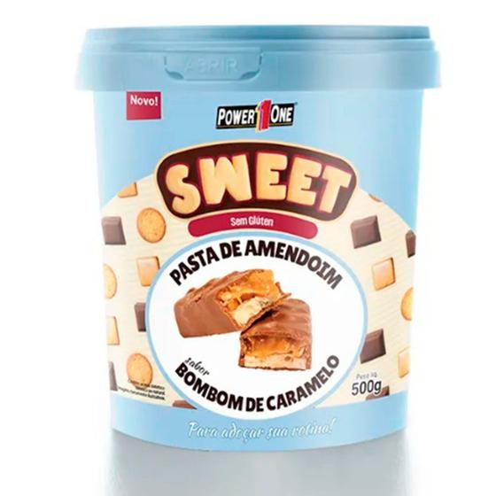 Pasta de Amendoim Power One Sweet Bombom de Caramelo 500g Menor preço em Pasta de Amendoim Power One Sweet Bombom de Caramelo 500g
