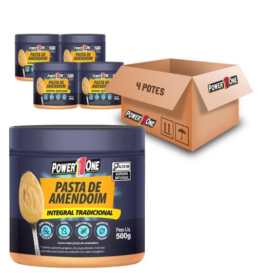 Imagem de Pasta De Amendoim Power1One Tradicional 500G (4 Potes)