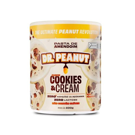 Imagem de Pasta De Amendoim Sabor Cookies And Cream 600g Zero Lactose - Dr Peanut