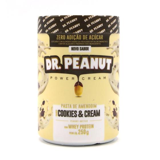 Pasta de Amendoim Sabor Cookies&Cream com Whey Dr. Peanut 250g Pasta de Amendoim Magazine Luiza