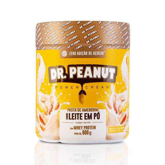 Imagem de Pasta de amendoim sabor Leite em Pó com Whey Protein 600g - Dr Peanut