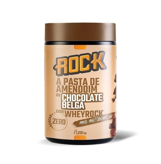 Imagem de Pasta de Amendoim Whey Rock (1kg) - Sabor: Choc. Belga c/ Whey Rock nova fórmula