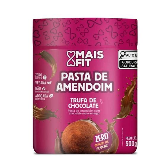 Imagem de Pasta de Amendoim Zero Açúcar Trufa de Chocolate MaisFit 500g