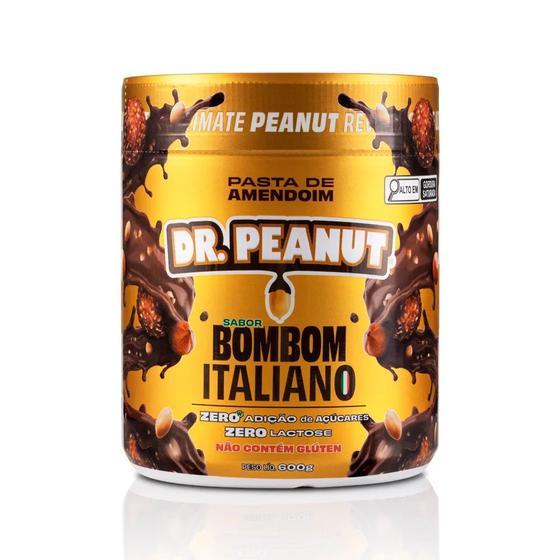 Imagem de Pasta De Amendoim Zero Lactose Sabor Bombom Italiano 600g Dr Peanut