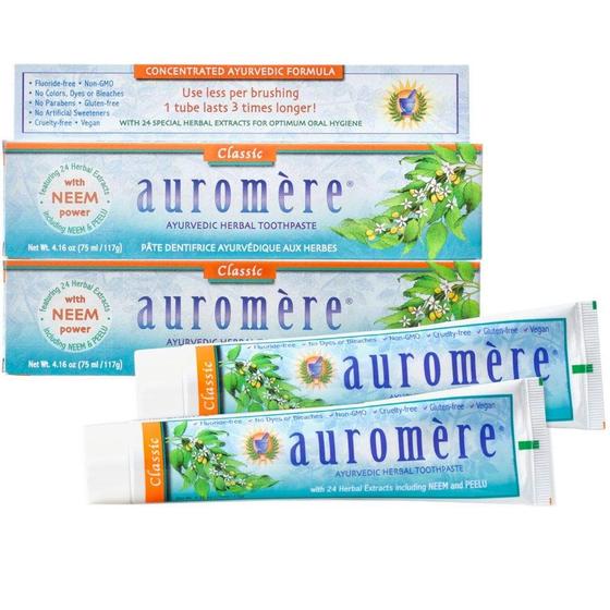 Imagem de Pasta de Dente Auromere Classic Sabor Licorice - Pacote com 2 (123mL cada)