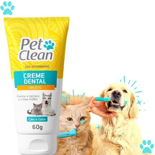 Imagem de Pasta De Dente Cães Gato Gel Dental Pet Clean Neutro60g