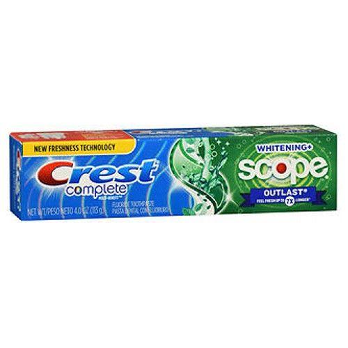 Imagem de Pasta de Dente Crest Extra White Plus Scope Outlast Menta - 4oz (6 Unidades)