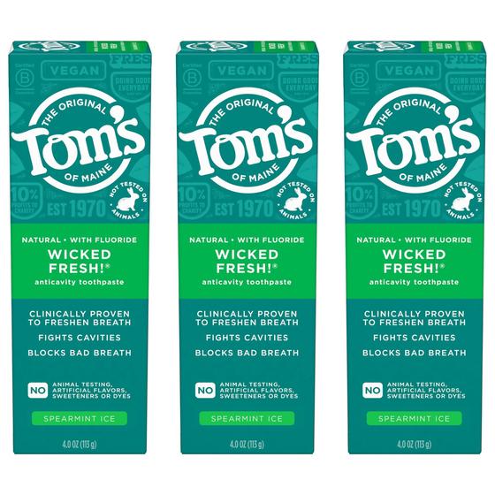 Imagem de Pasta de Dente Tom's of Maine Wicked Fresh! com Flúor - Pacote com 3 Unidades (120mL cada)