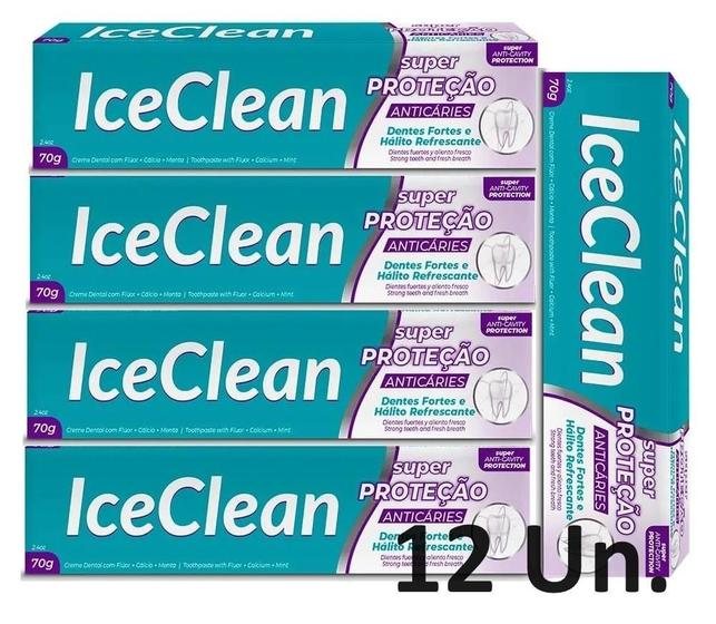Imagem de Pasta De Dentes Ice Clean Menta 70G Kit Com 12 Un.