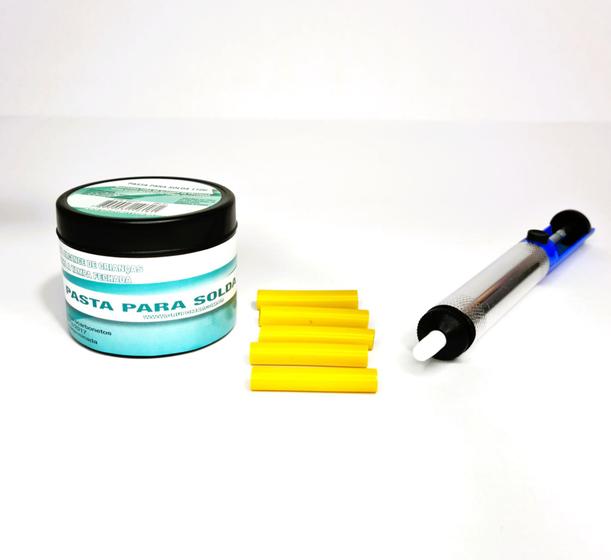 Imagem de Pasta de solda + fluxo pastoso + 5 protetores de bico