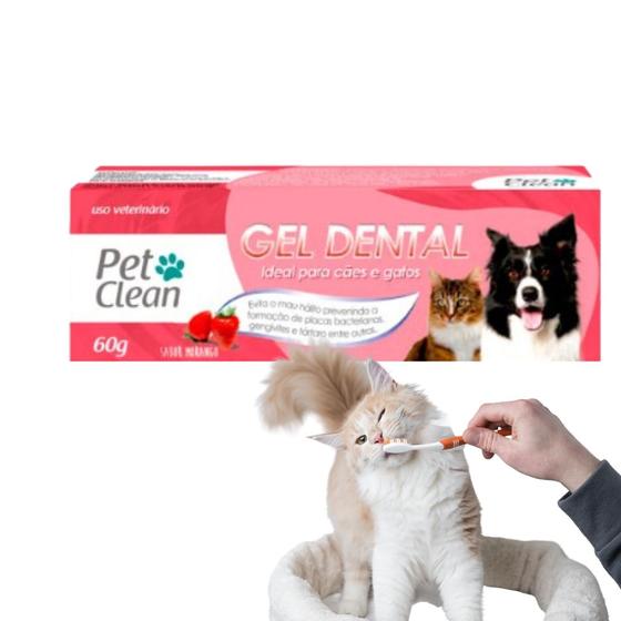 Imagem de Pasta Dente higiene bucal Gel Dental PetClean Cachorro Gato Cães Pet