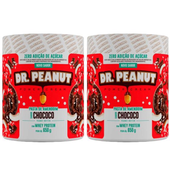 Imagem de Pasta dr PEANUT CHOCOCOCO com whey 2x 650g = 1,3kg