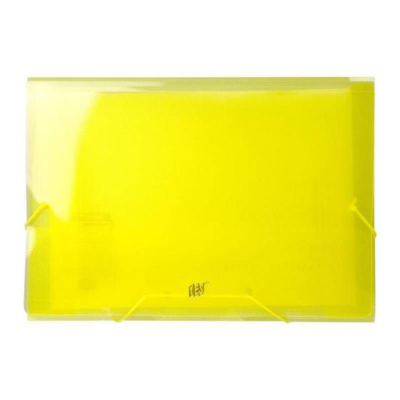 Imagem de Pasta Elástico e Aba Ofício Transparente Amarelo Yes