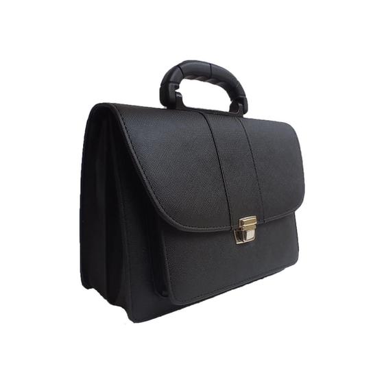 Imagem de Pasta Executiva Bolsa Ccb Tripla Linho Preto Ap - R1771