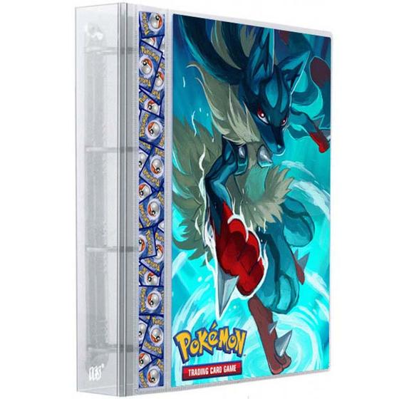 Imagem de Pasta Fichário Álbum Cristal Cartas Cards Pokémon Com 30 Folhas 9 Bolsos 4 Argolas