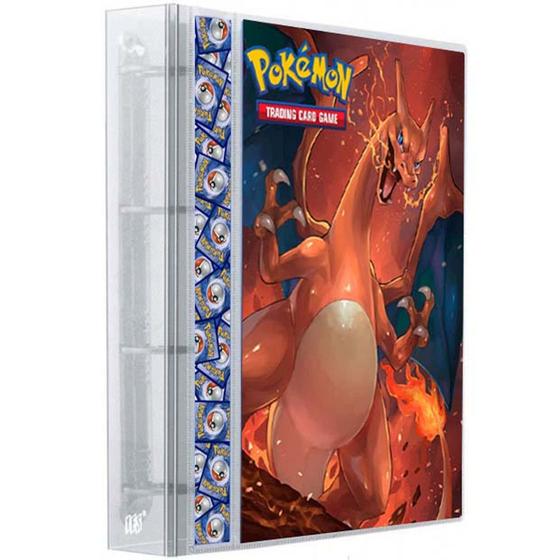 Imagem de Pasta Fichário Álbum Cristal Cartas Cards Pokémon Com 30 Folhas 9 Bolsos 4 Argolas