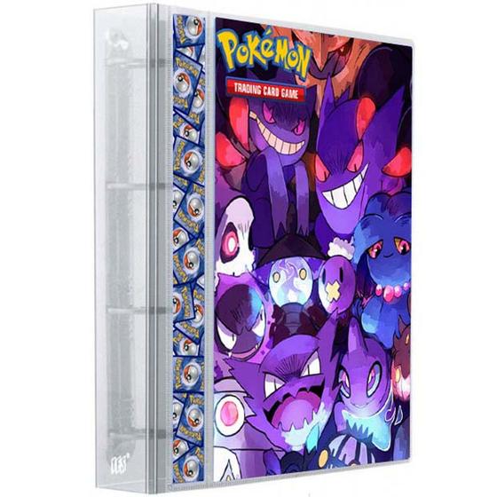 Imagem de Pasta Fichário Álbum Cristal Cartas Cards Pokémon Com 30 Folhas 9 Bolsos 4 Argolas