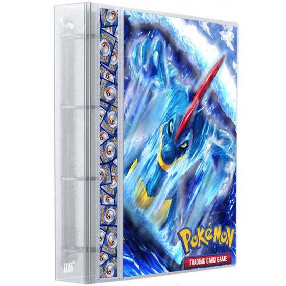 Imagem de Pasta Fichário Álbum Cristal Cartas Cards Pokémon Com 30 Folhas 9 Bolsos 4 Argolas