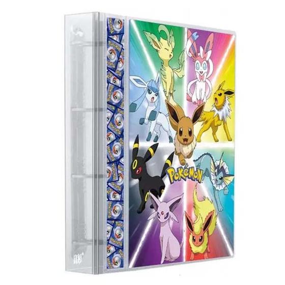 Pasta Fichário Álbum Cristal Cartas Cards Pokémon Eevee Evolução com 10 Folhas 9 Bolsos 4 Argolas Menor preço em Pasta Fichário Álbum Cristal Cartas Cards Pokémon Eevee Evolução com 10 Folhas 9 Bolsos 4 Argolas