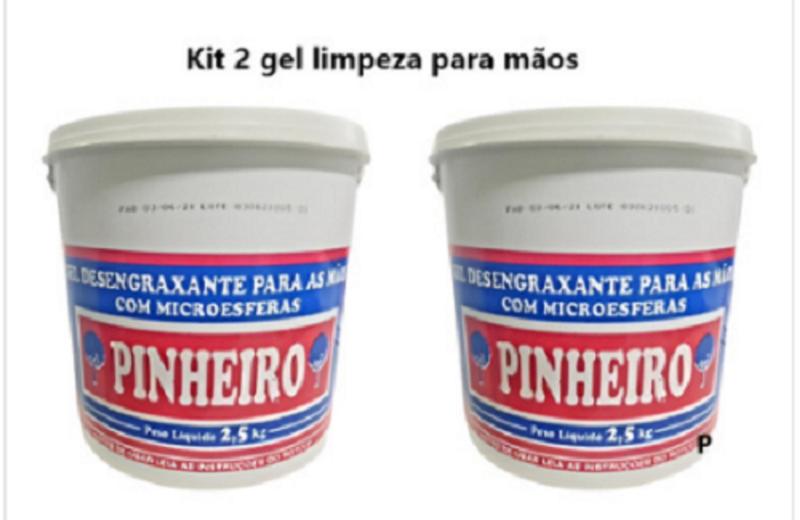 Imagem de Pasta gel de higiene para mãos desengraxante Pinheiro 2,5kg  kit c/2un