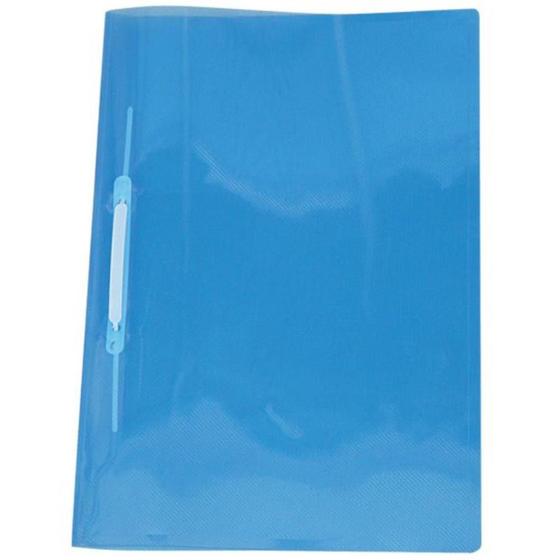 Imagem de Pasta grampo trilho plastica oficio azul - 10 unidades