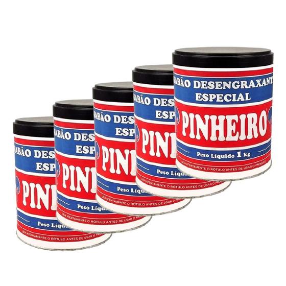 Imagem de Pasta para limpeza desegraxante de Mãos 1KG Pinheiro Kit com 5 Potes