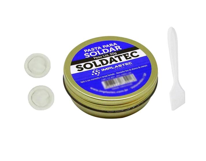 Imagem de Pasta Para Soldar Soldatec Implastec Fluxo Lata 50g Eletronicos