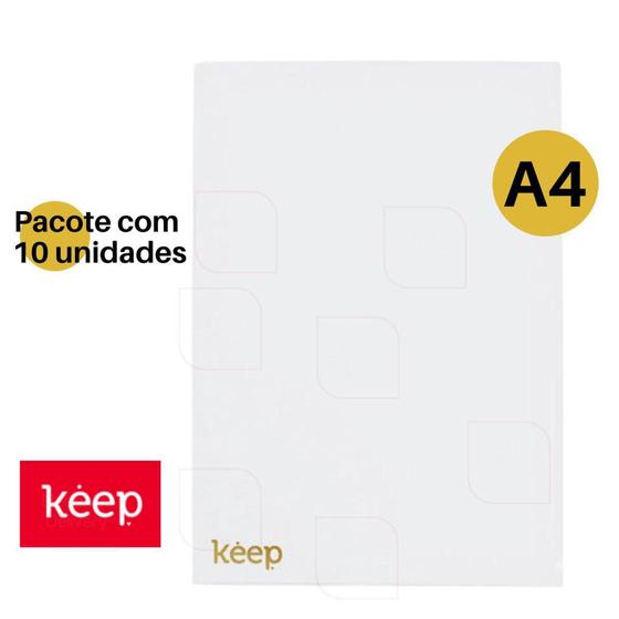 Imagem de Pasta Plástica Em L A4 Cristal Com 10 Unidades - EI049 - KEEP