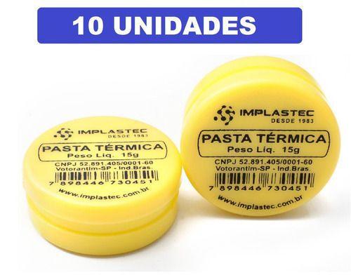 Imagem de Pasta Térmica 15g Implastec Processador Kit Com 10 Unidades