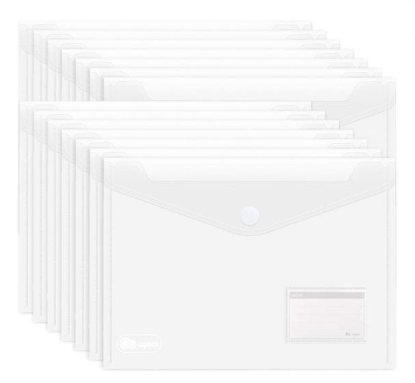 Imagem de Pastas de envelope de plástico ABSOFINE Transparent A4, pacote com 25