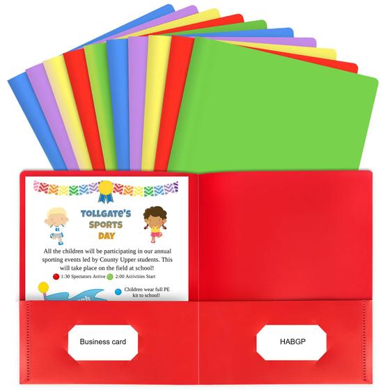 Imagem de Pastas Plásticas com 10 Bolsos - Kit com 10 Unidades para Documentos