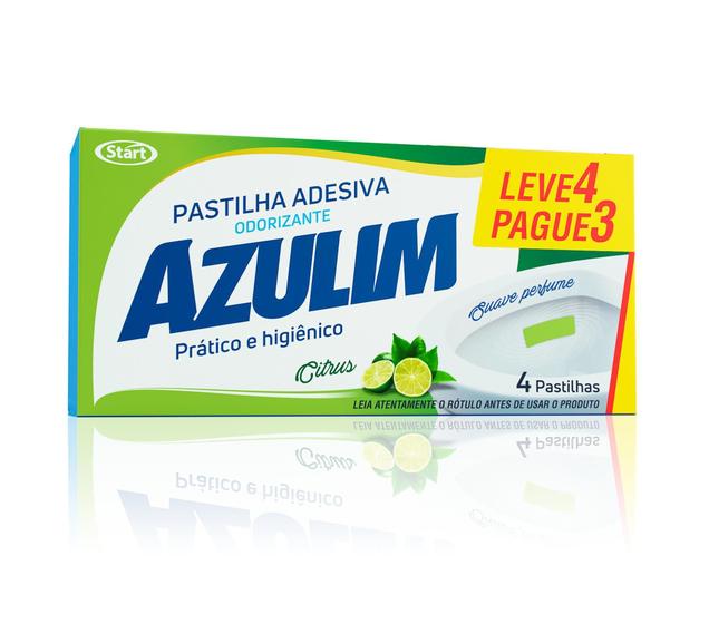 Imagem de Pastilha Adesiva Azulim citrus Odorizador Sanitário leve 4 paque 3 - Start quimica