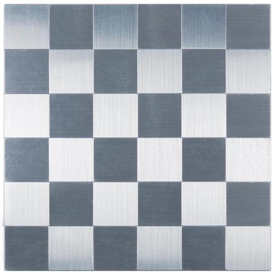 Imagem de Pastilha Autoadesiva AL1000 - METAL ALUMÍNIO PRATA ESCOVADO 30x30cm