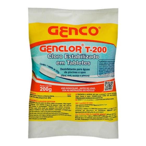 Imagem de Pastilha De Cloro P/ Piscina Genclor T200 Genco 200g