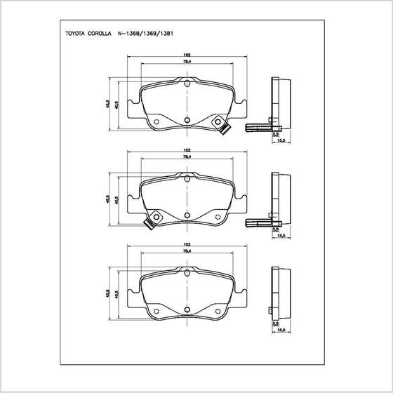 Imagem de Pastilha de Freio Cobreq N-1368 Toyota Corolla 2015 até 2023