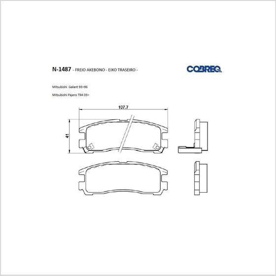 Imagem de Pastilha de Freio Cobreq N-1487 Mitsubishi Eclipse até 1999